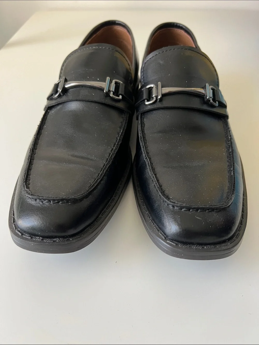 George Men's Jackey Black Slip-On Loafers with Metal Bit 8